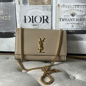 SAINT LAURENT KATE - textured-leather shoulder bag-AUTHENTIC